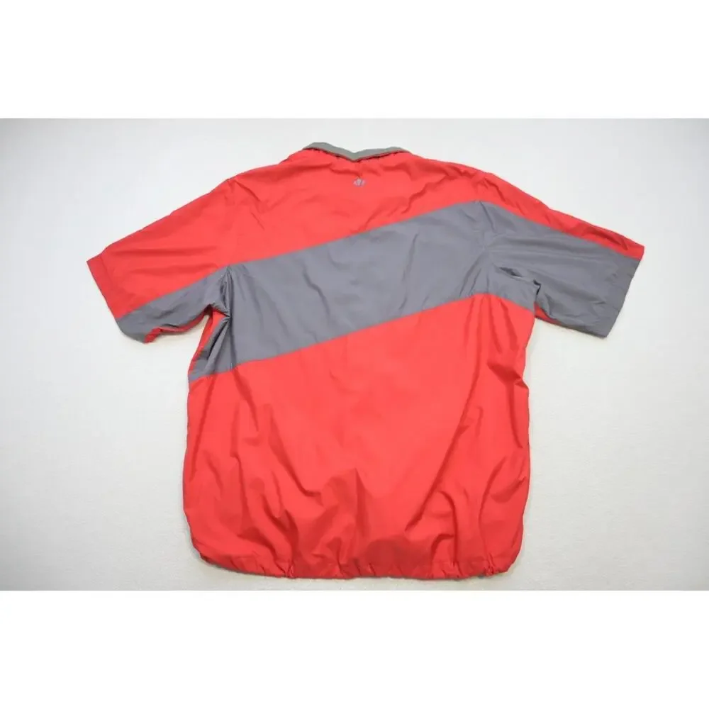 Sunice Golf 1/4 Zip Windbreaker Jacket Pull Over Red Short Sleeve Mens‎ Sz XL